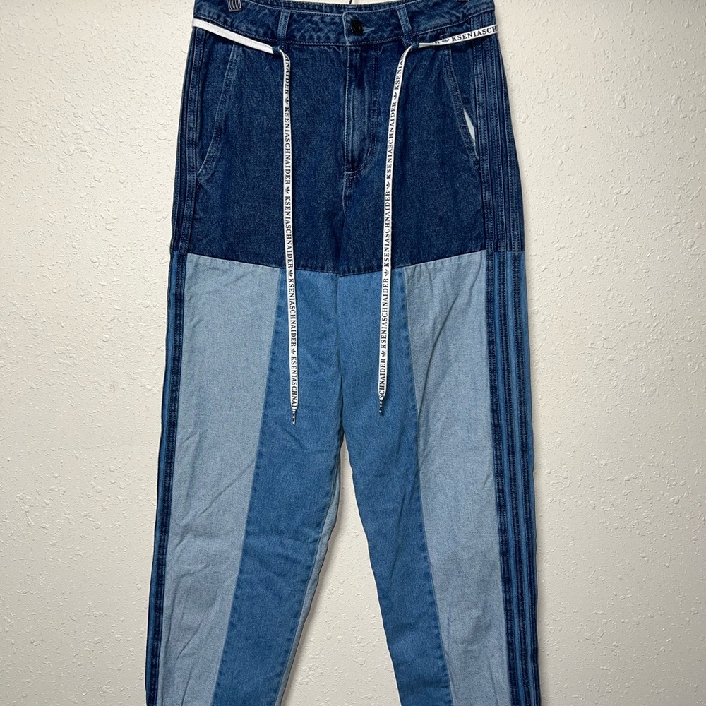 Rare adidas Blue Flare Jeans with Contemporary‎ Design